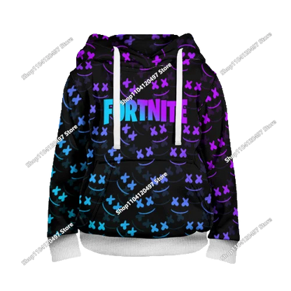 2025 Novo hoodie unissexo Fortnite com impressão 3D, casaco casual, acessório gaming para cosplay, roupa infantil, presentes