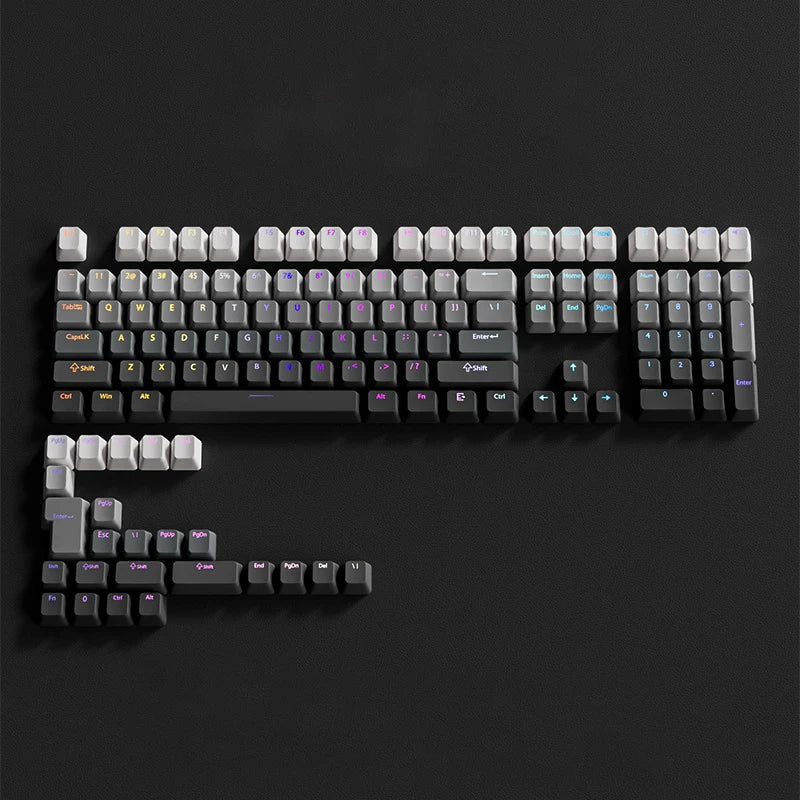 Gradient backlit RGB Gamer Keycaps For Mx Switch Mechanical Keyboard OEM Profile PBT Keycap White Blue ISO Layout Key caps DIY