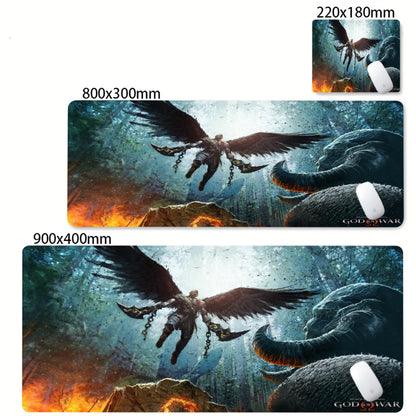Xxl Mouse Pad God of War Desk Mat Pc Gaming Accessories Keyboard Computer Mousepad Gamer Large Cabinet Office Table Carpet Rug