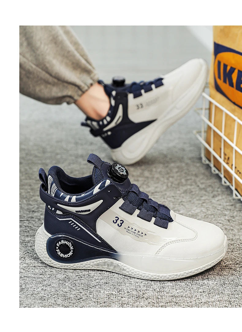 Herren-Sneaker mit drehbarer Schnalle – bequeme, rutschfeste Schnürschuhe für Outdoor-Aktivitäten