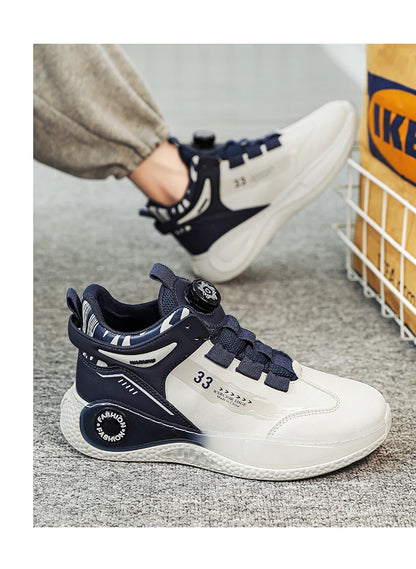 Herren-Sneaker mit drehbarer Schnalle – bequeme, rutschfeste Schnürschuhe für Outdoor-Aktivitäten
