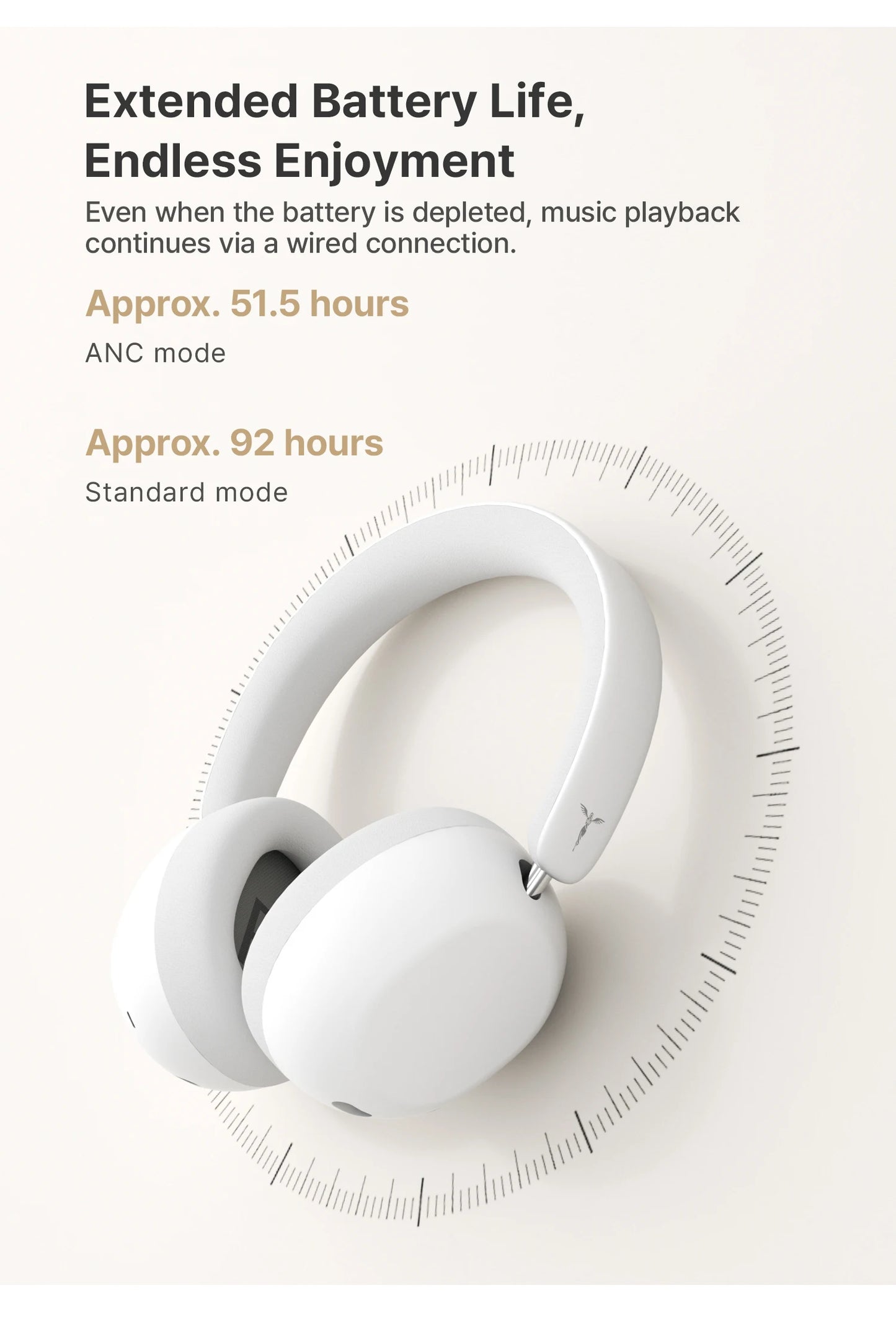 TANCHJIM RITA HiFi Bluetooth Headset Wireless & Wired ANC Headphones, Bluetooth 6.0 LDAC Over-Ear Headphones with 40mm Dynamic Driver, Gaming Headset with ENC & 3.5mm Audio Cable