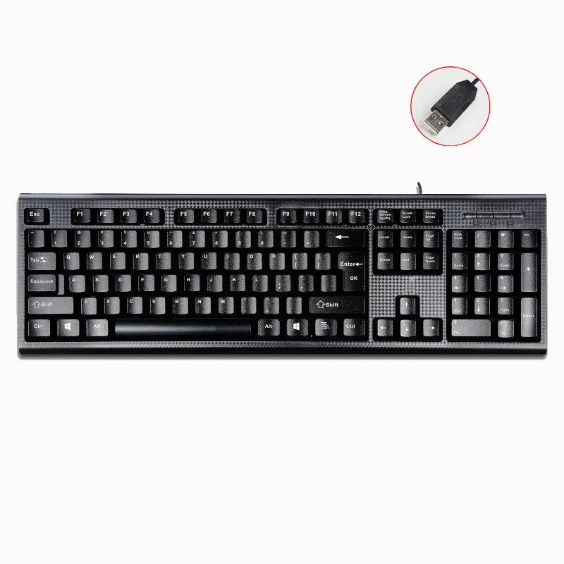 Teclado Individual Q9 USB de Conetor Quadrado para Escritório e Casa, PS2 de Conetor Redondo, com Fio para Computador de Secretária