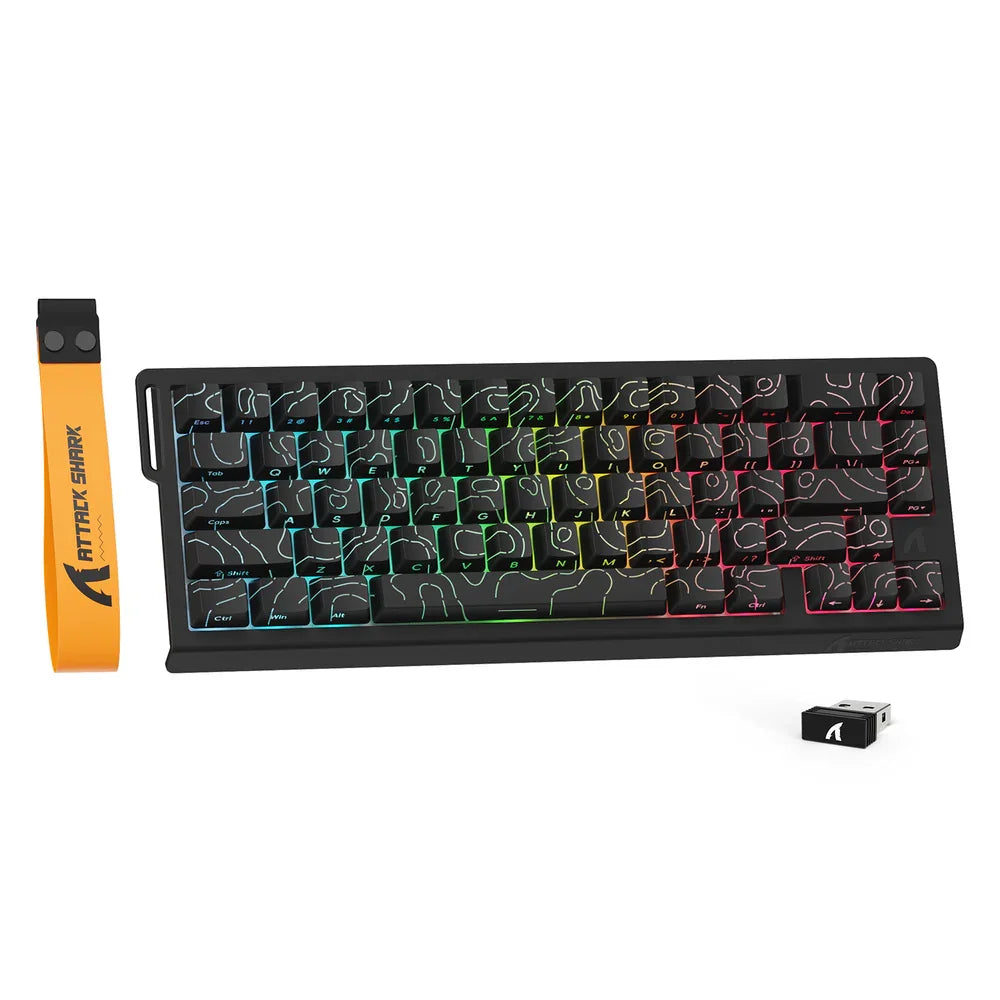 ATTACK SHARK X68PRO HE Wireless Rapid Trigger Gaming Keyboard with Adjustable Actuation, Hot-Swap, RGB Backlit, BT/2.4GHz/Wired