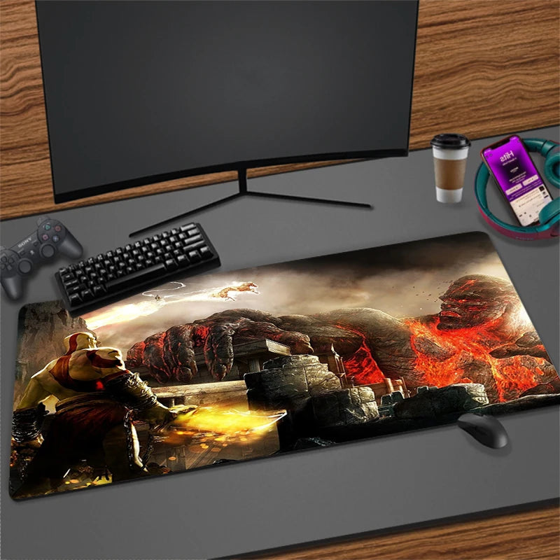 Xxl Mouse Pad God of War Gaming Accessories Keyboard Computer Desk Mat Game Big Carpet 90x40 Large Gamer Cabinet Table Mousepad