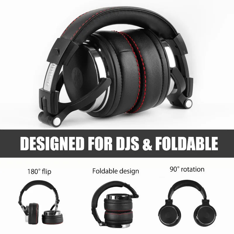 Oneodio ecouteurs avec fil Casque de studio hi-fi professionnel pour DJ avec micro, pour téléphone et PC