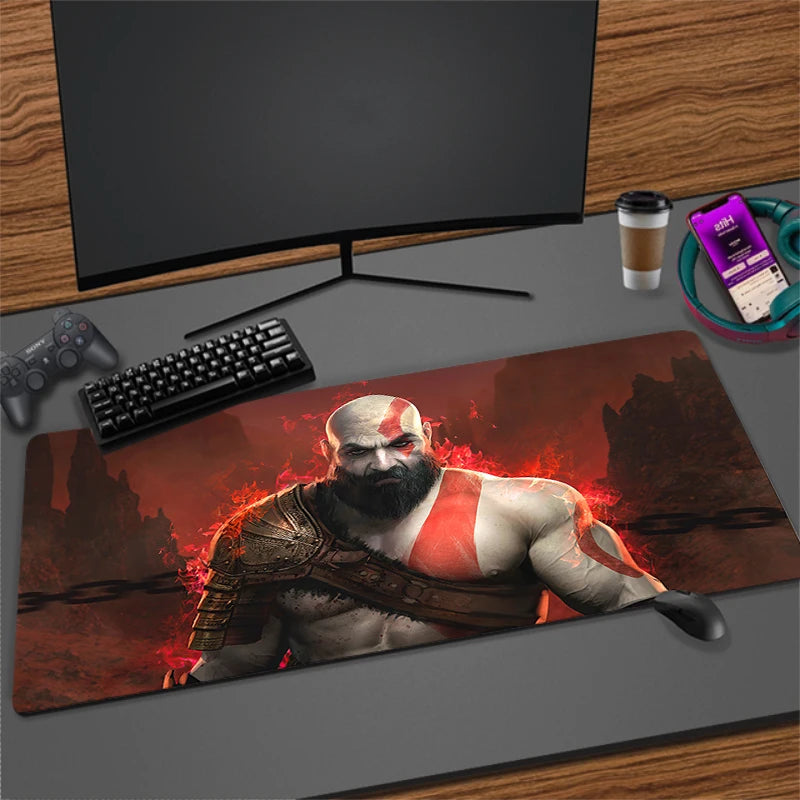 Xxl Mouse Pad God of War Gaming Accessories Keyboard Computer Desk Mat Game Big Carpet 90x40 Large Gamer Cabinet Table Mousepad