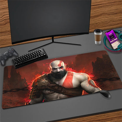 Xxl Mouse Pad God of War Gaming Accessories Keyboard Computer Desk Mat Game Big Carpet 90x40 Large Gamer Cabinet Table Mousepad