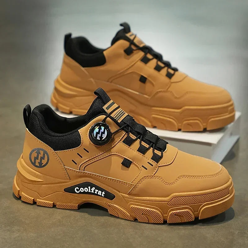 Nouvelles chaussures basses pour hommes, à boucle rotative, sportives, décontractées, tendance, d'extérieur, imperméables, chaussures de travail, semelle EVA, caoutchouc, Zapatillas Hombre