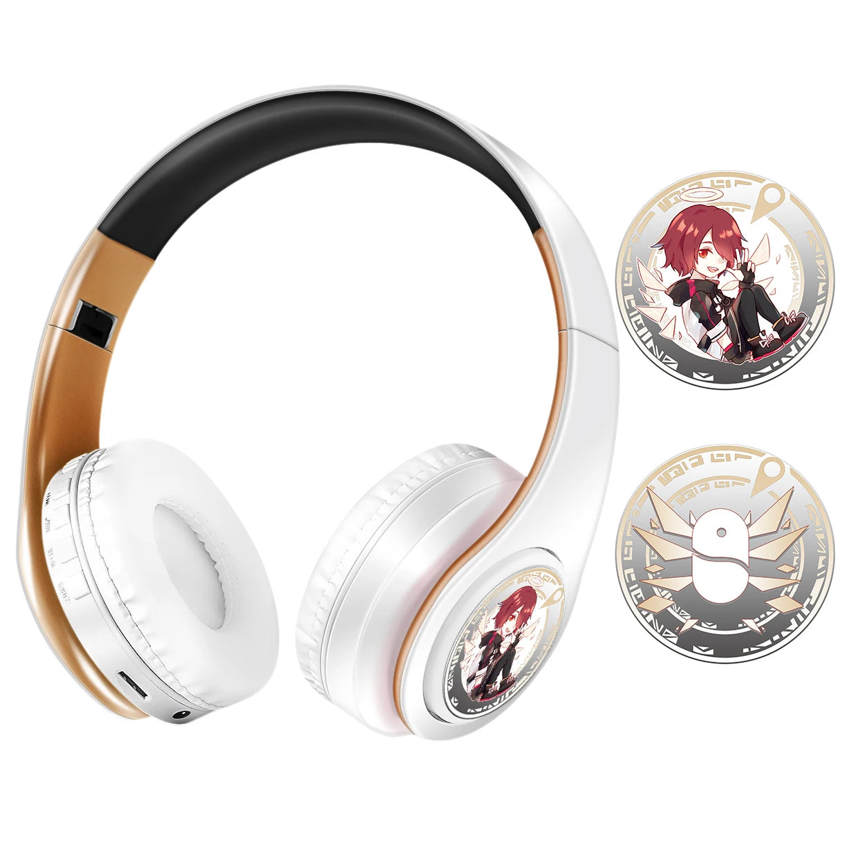 Fate Grand Order Jeanne d'Arc Anime Bluetooth Headphones Wireless Gaming Headset with Microphone, Stereo Sound, Silent Disco Earphones
