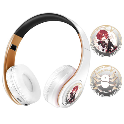 Fate Grand Order Jeanne d'Arc Anime Bluetooth Headphones Wireless Gaming Headset with Microphone, Stereo Sound, Silent Disco Earphones