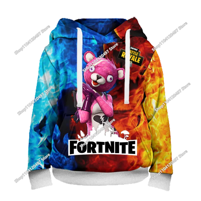 Fortnite Paarbekleidung Herren- und Damenpullover Kinder bedruckter Casual-Hoodie für Schüler Outdoor-Sport schlicht langärmelig