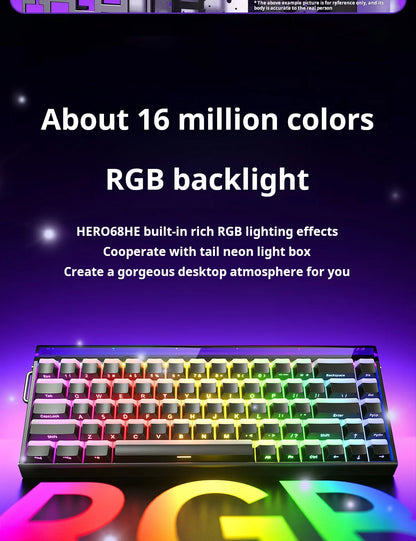 AULA HERO 68 HE Gaming Mechanical Keyboard Magnetic Axis RT Wired RGB Lighting 8K Polling Rate Side Engraving