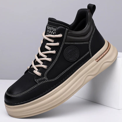 High Quality Men's Casual Leather Thick Bottom Oxford Shoes Fashion Outdoor Flat Top Quality Oxford Shoes Handmade Walking Shoes