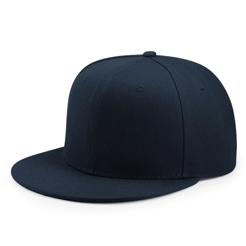 Wholesale 40 Colors Adjustable Flat Peak Snapback Caps Lady Fashion Polyester Plain Baseball Hat Men Hiphop Blank Sport Cap