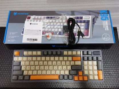 Wireless Mechanical Keyboard 96 Keys 100% Layout Spanish Russian Korean Arabic Mechanical Keyboard Bluetooth RGB K95 2000mAh