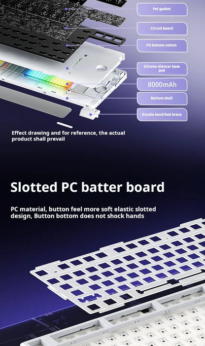 AULA L99 Intelligent Screen Mechanical Keyboard Bluetooth Wireless Tri-mode Night Gaming Laptop Keyboard 8000mAh Raindrop Switch