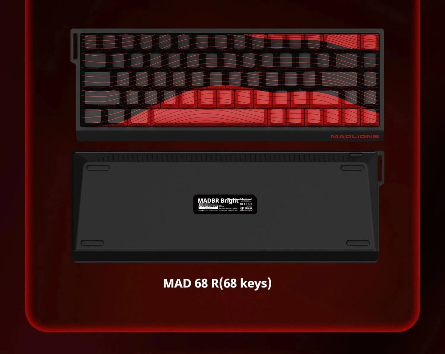 MADLIONS MAD 60/68HE Gaming Magnetic Switch Keyboard, Wired Mechanical Gaming Keyboard with 8K Polling Rate, Rapid Trigger, Hot Swappable RGB 61/68 Keys