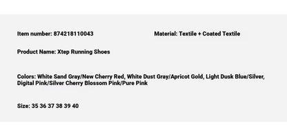 XTEP 2000km PRO Women's Running Sneakers 2026 Spring Cushioned Stability Comfort Lightweight Female Sports shoes 874218110043
