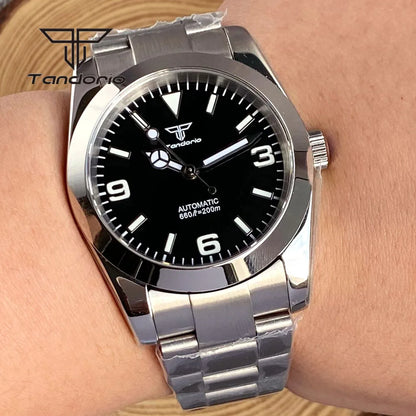 Tandorio Men's Automatic Watch Mechanical Miyota 8215/PT5000 Movt Sapphire Glass 36mm/39mm Explorer Style Wristwatch Luminous