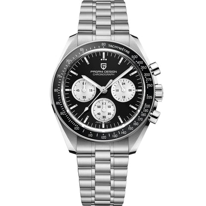 Zegarek PAGANI DESIGN Moon – luksusowy męski chronograf kwarcowy w sportowym stylu, szafirowe szkło z powłoką antyrefleksyjną, luminescencyjny wyświetlacz