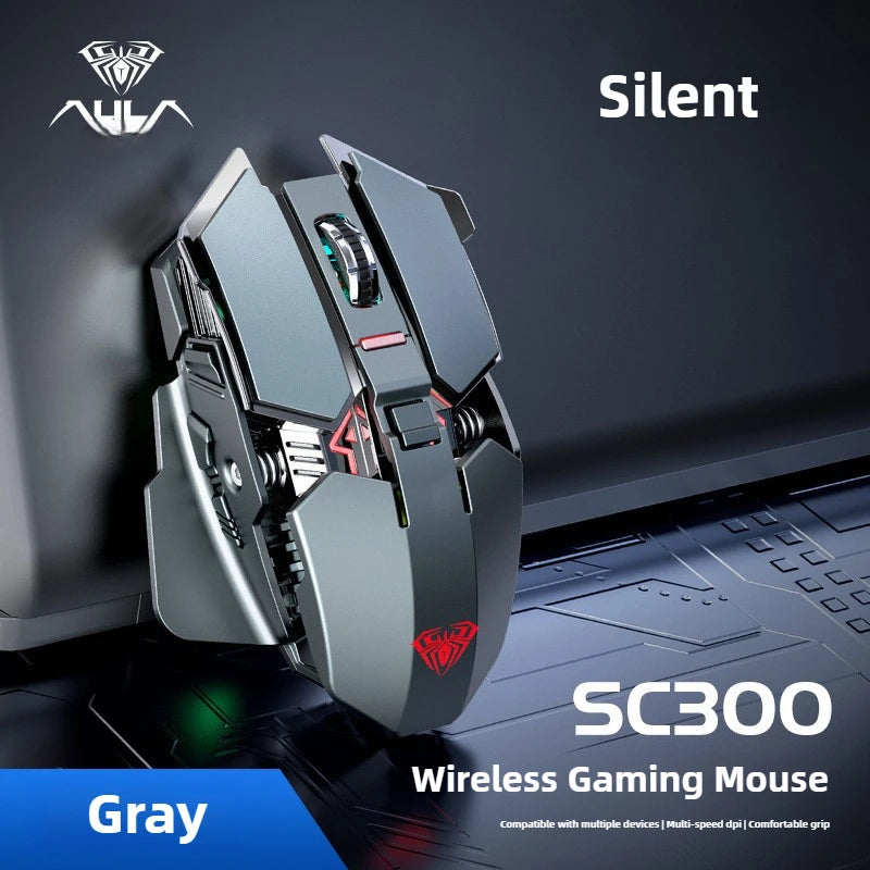 Nuovo mouse gaming wireless SC300 2.4G 2025 RGB 3200dpi, ricaricabile, silenzioso, meccanico, per e-sport, computer desktop e laptop