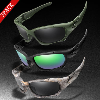 3-PACK Trendy Outdoor Tactics Sports Sunglasses Men and Women Cycling Glasses Driving Camping Travel Colorful Goggles