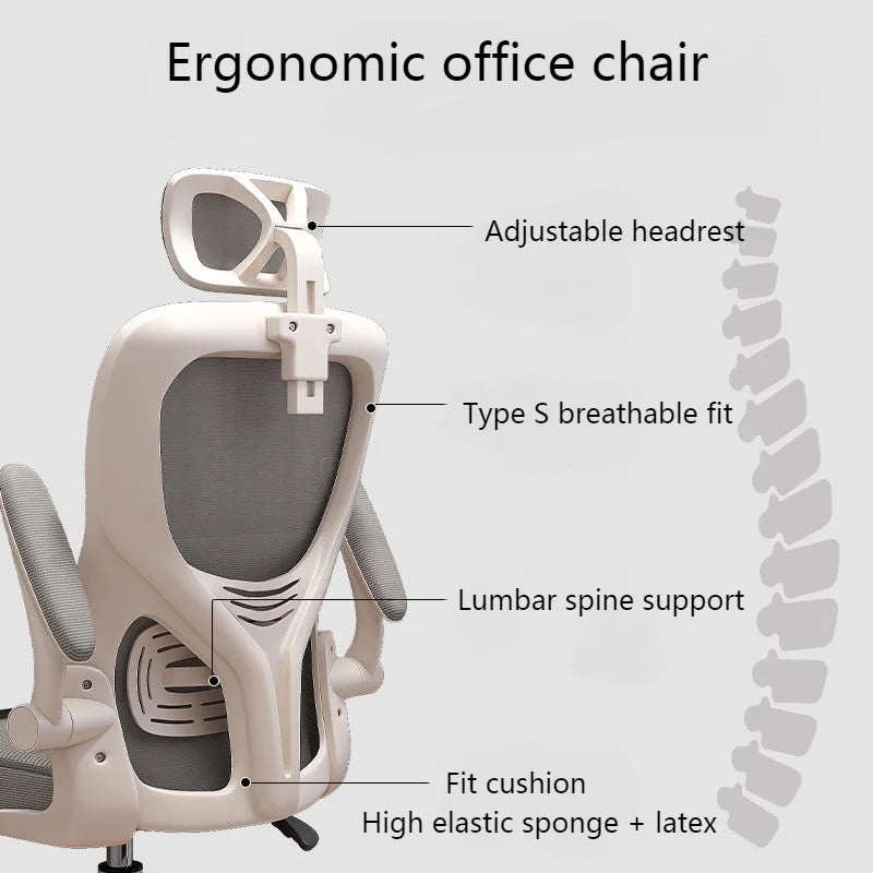 Neuer drehbarer Mesh-Computerstuhl – komfortabler ergonomischer Stuhl für Zuhause, langes Sitzen, höhenverstellbar, für Wohnheim, Büro, Arbeitszimmer und E-Sport