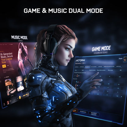 EKSA G19BT 2.4GHz Wireless RGB Headphones With Mic USB/type C Transmitter Over-Ear Gaming Headset