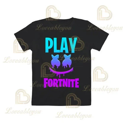 Cartoon-T-Shirt für Jungen und Mädchen, Fortnite-T-Shirt Battle Royale 3D, 3 bis 14 Jahre, Victory Royale, Gaming-Oberteil für Kinder und Teenager