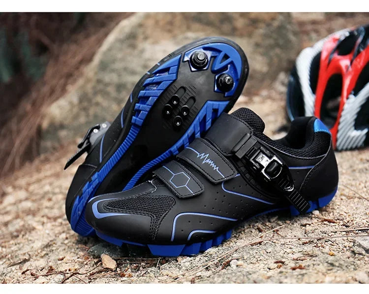 Chaussures de cyclisme unisexes à semelle rigide – Chaussures à crampons pour vélo de route 4 saisons, VTT et sports de plein air