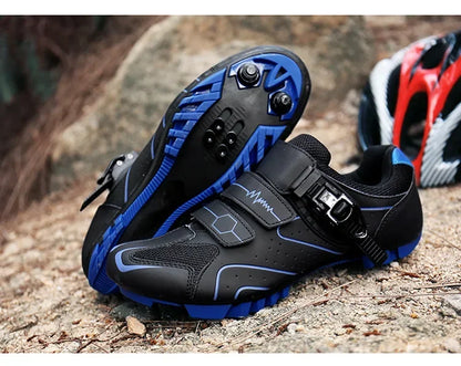 Chaussures de cyclisme unisexes à semelle rigide – Chaussures à crampons pour vélo de route 4 saisons, VTT et sports de plein air