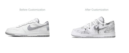 Personalizované tenisky Nike Big Cold Fog Rose Retro High Street & Chinese Ink Wash – protiskluzové nízké skateové boty pro muže