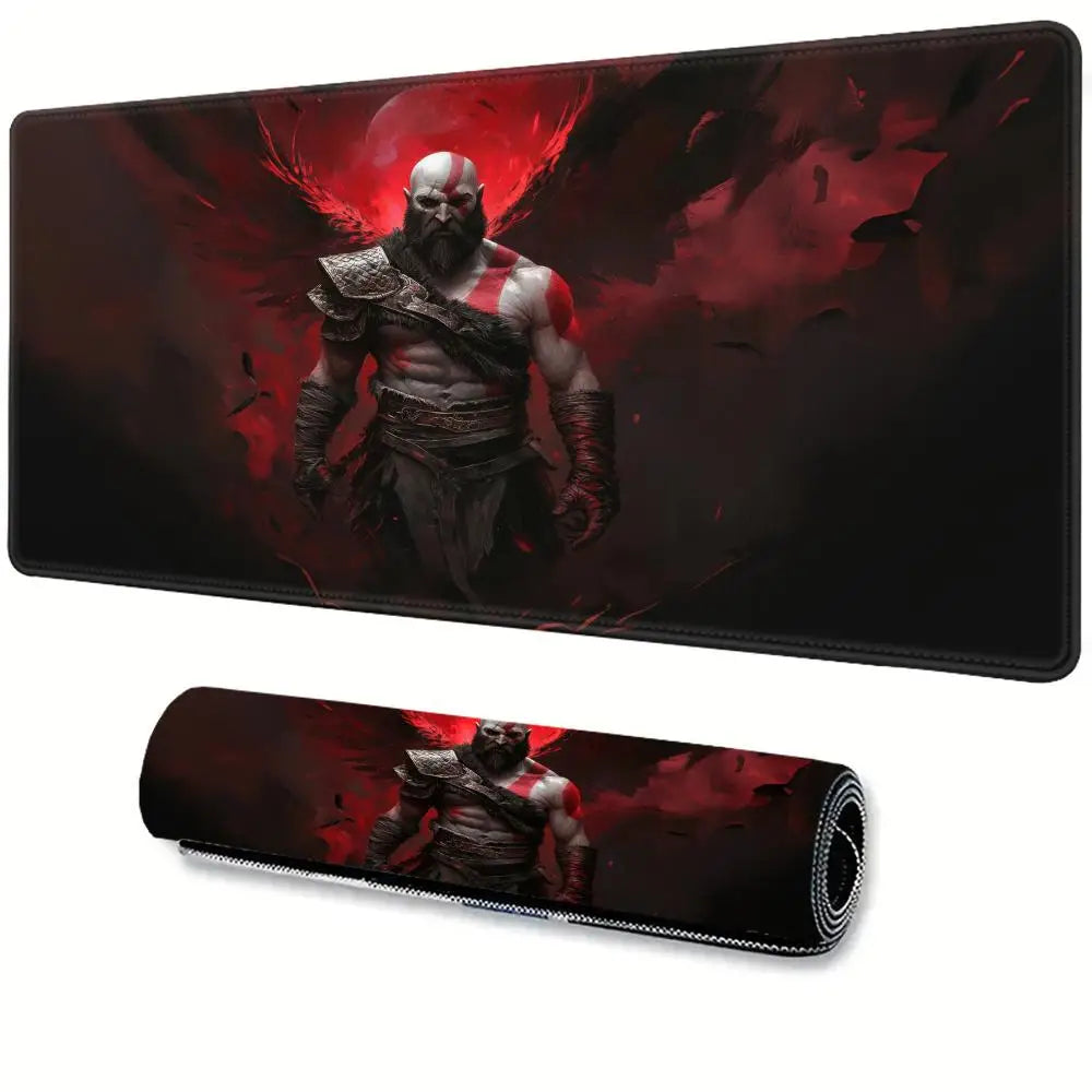 Xxl Mouse Pad God of War Desk Mat Gaming Accessories Keyboard Computer Mousepad Gamer Large Pc Cabinet Office Table Carpet Rug