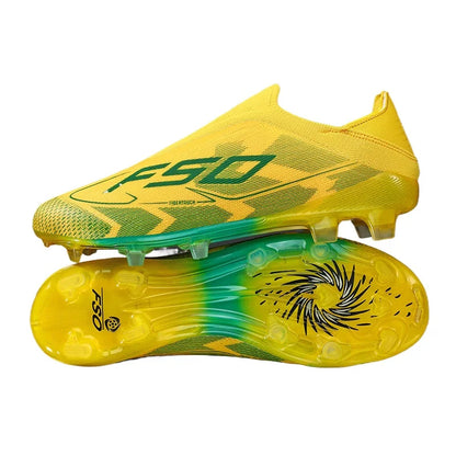 Chaussures de football sans lacets F50 de haute qualité pour hommes, crampons de football FG pour garçons, chaussures de football antidérapantes pour l'entraînement sur gazon, tailles 35-45