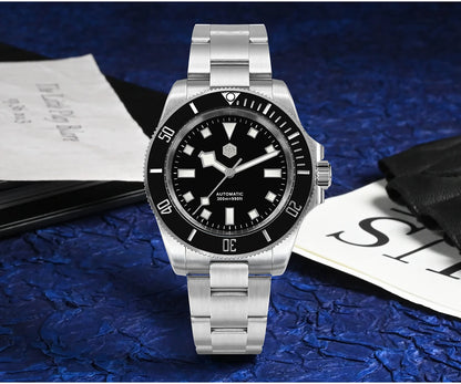 San Martin 40mm Stainless Steel Classic Men Diver Watch Japan NH35 Automatic Mechanical Sapphire Waterproof 300m SN0111