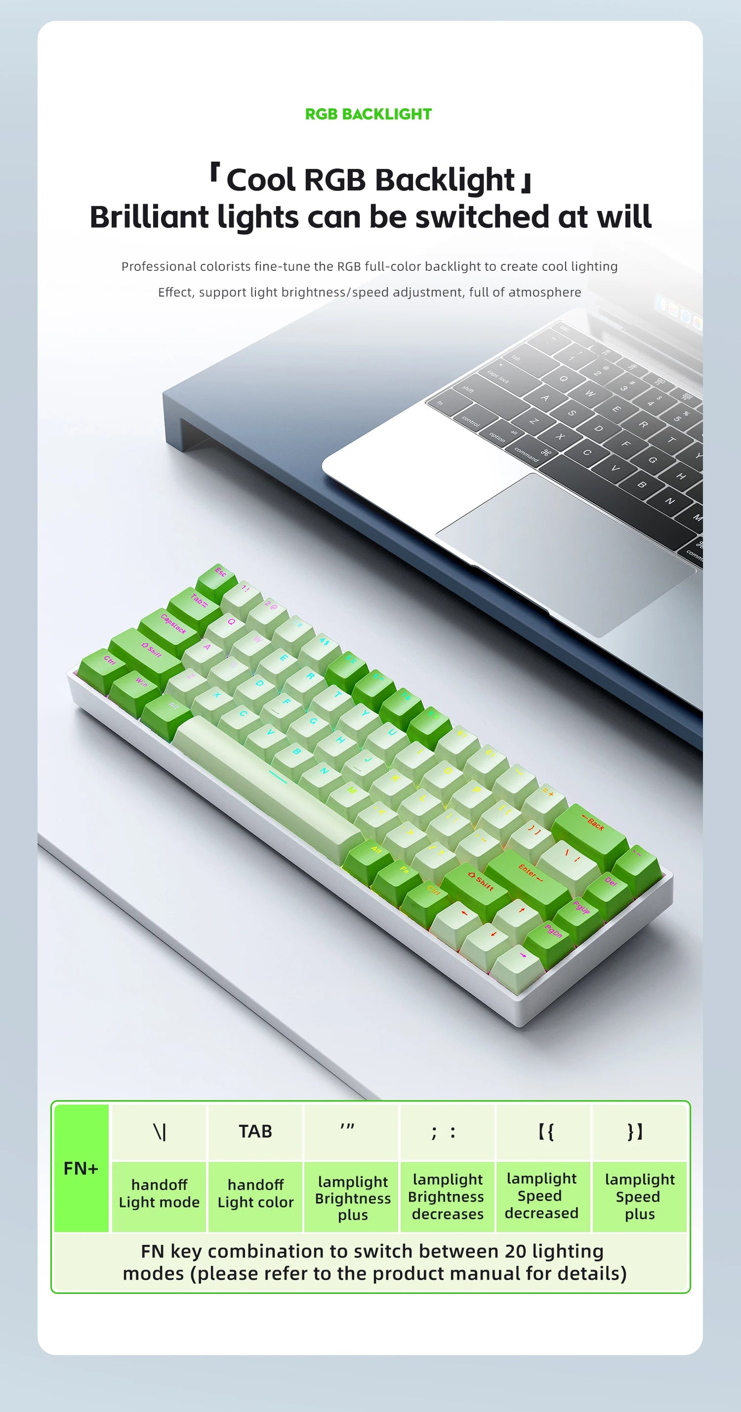 K68    68Key Wireless Mechanical Keyboard Tri-mode Connection,Full Key Hot Swap,RGB lighting Effects,Gasket Muffler Structure, L