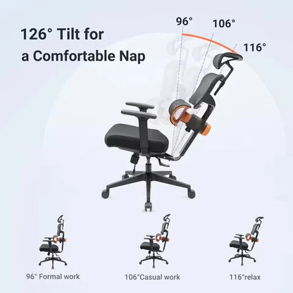 NEWTRAL NT001 Ergonomic Office Chair with Auto-Following Lumbar Support, Adjustable Headrest, 3D Armrest, Reclining Executive Desk Chair