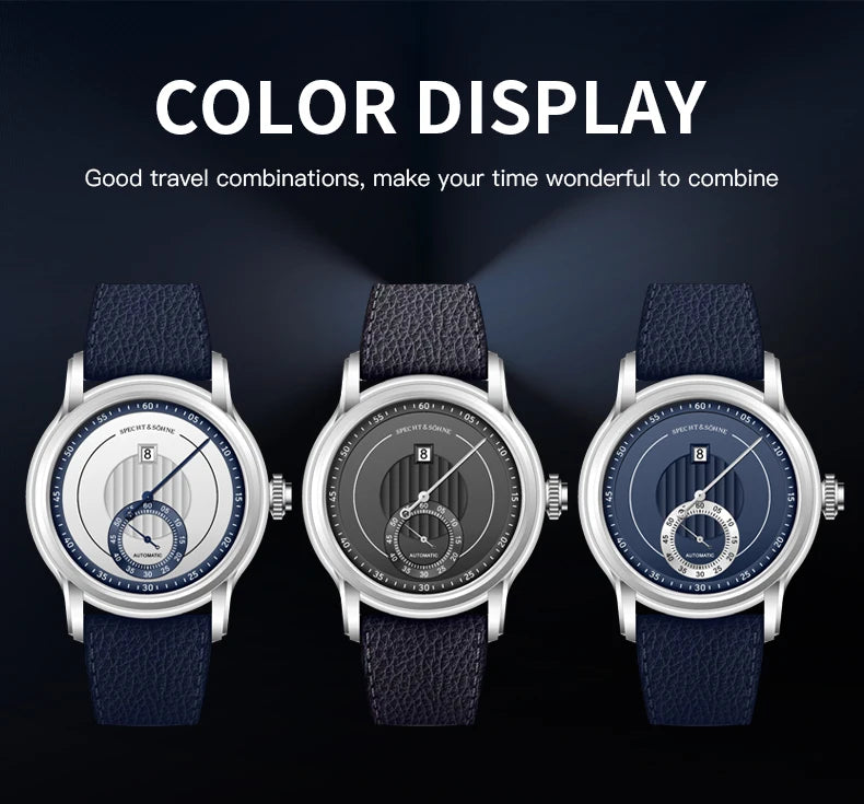 2026 Newly designed Specht & Söhne Men Automatic Watch 39mm Jumping Hour Mechanical Wristwatch Sapphire Crystal Reloj Hombre