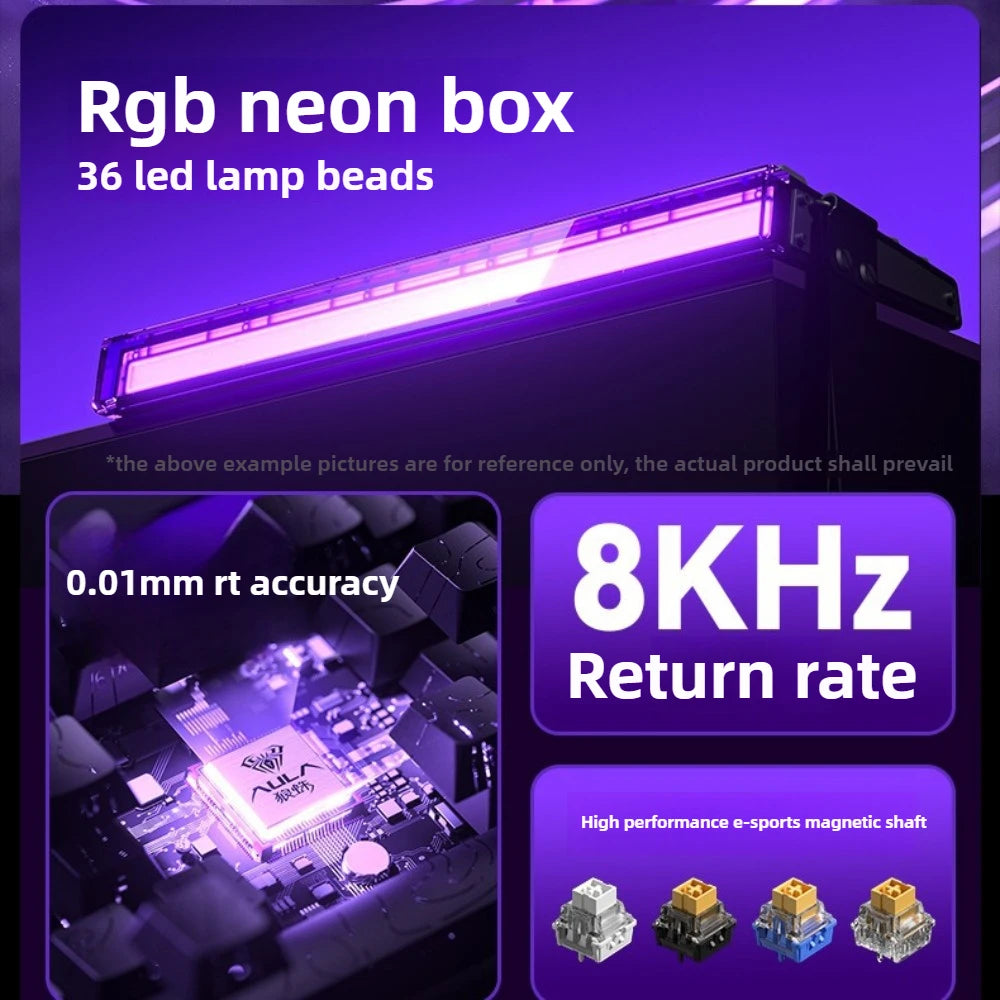 Magnetic Keyboard mechanical Aula Hero68he wired  RGB65% teclados gamer Hot-Swap pc 8000 Hz Polling Rate white clavier mecanique