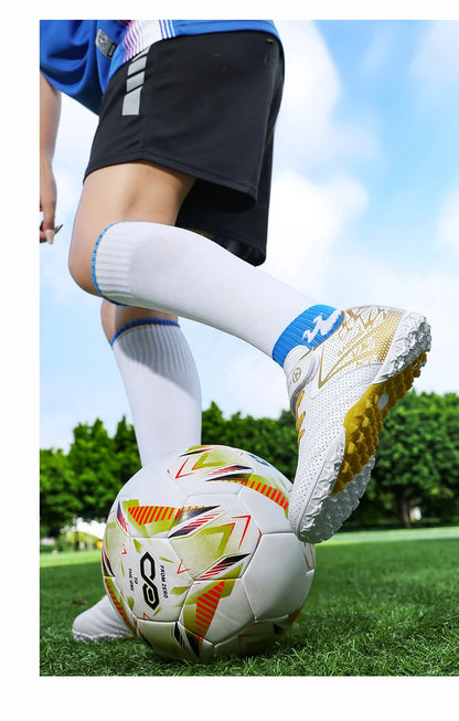 Nouveaux enfants bottes de Football sport société terrain garçon chaussures de Football Futsal rapide intérieur Sneaker Original cheville crampons botte de Football