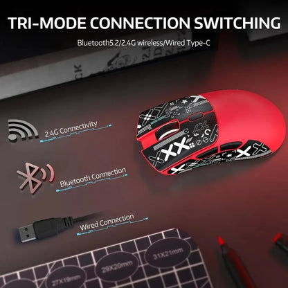 Attack Shark R1 Wireless Gaming Mouse, 55g Ultra-Lightweight Tri-Mode Gaming Mouse, PAW3311 Sensor, 18000 DPI, Bluetooth 5.2, 2.4GHz & USB-C for PC, Mac & Laptop
