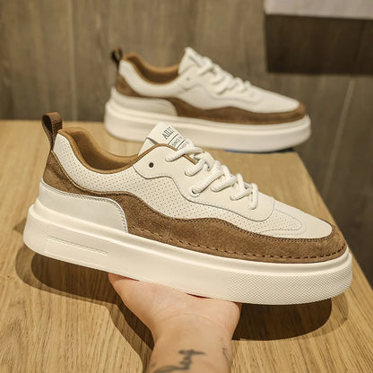 2025 Korean Edition Fashion Men's Casual Shoes Urban Design Slim Fit Low Top Sneakers Breathable Mesh for Streetwear 39-44