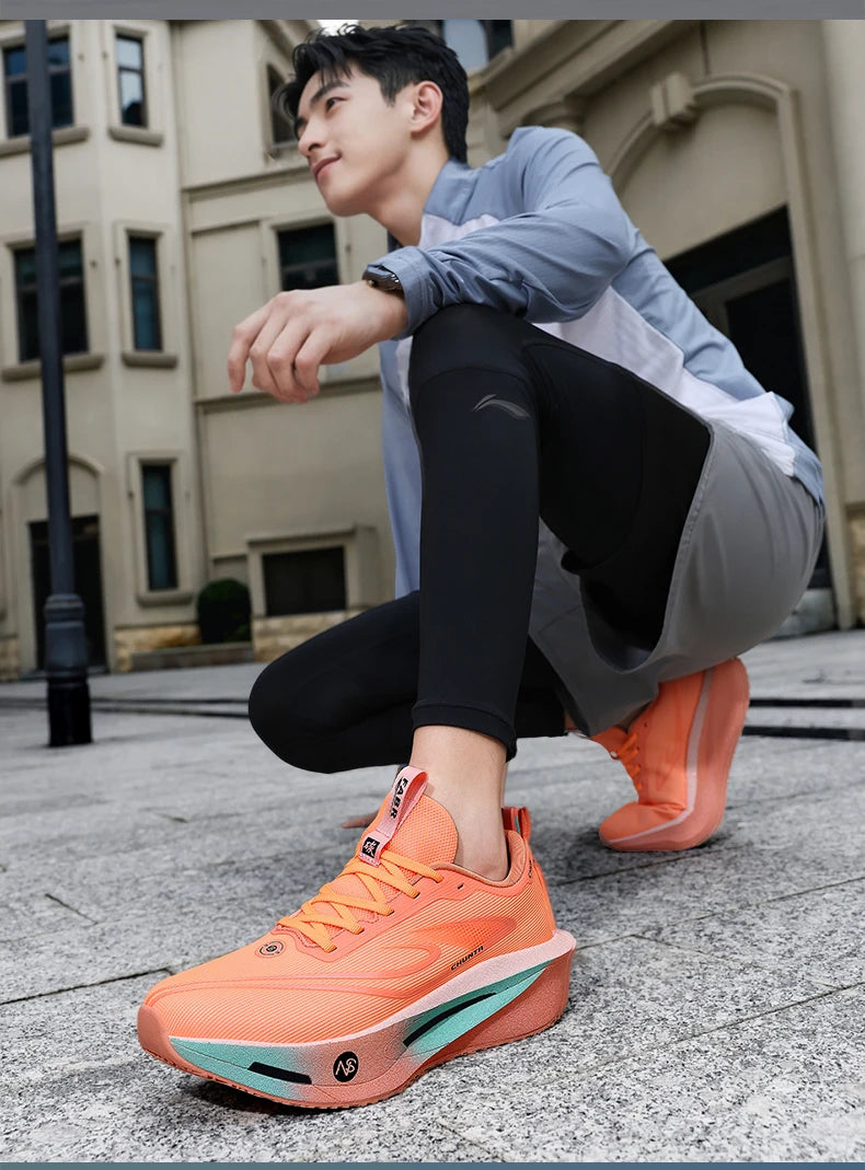 Løbesko med kulfiberplade – specialdesignet til maraton – til mænd – sportssko – åndbare – lette – til kvinder – komfortable – atletiske – skridsikre sneakers