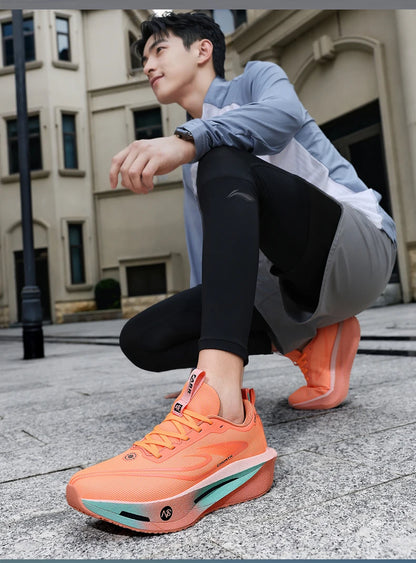 Løbesko med kulfiberplade – specialdesignet til maraton – til mænd – sportssko – åndbare – lette – til kvinder – komfortable – atletiske – skridsikre sneakers