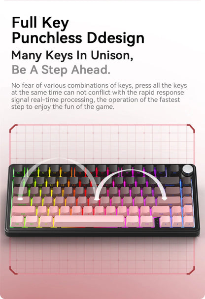 ATTACK SHARK X85/X85Pro Wireless Mechanical Keyboard 75% 82 Keys Tri-Mode Bluetooth Wird RGB Hot Swap Gasket Knob Large battery