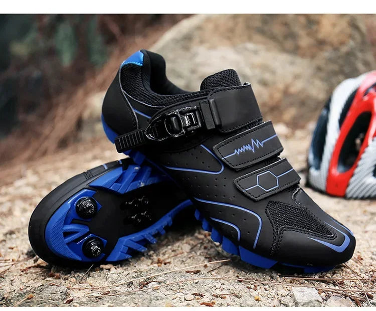 Chaussures de cyclisme unisexes à semelle rigide – Chaussures à crampons pour vélo de route 4 saisons, VTT et sports de plein air