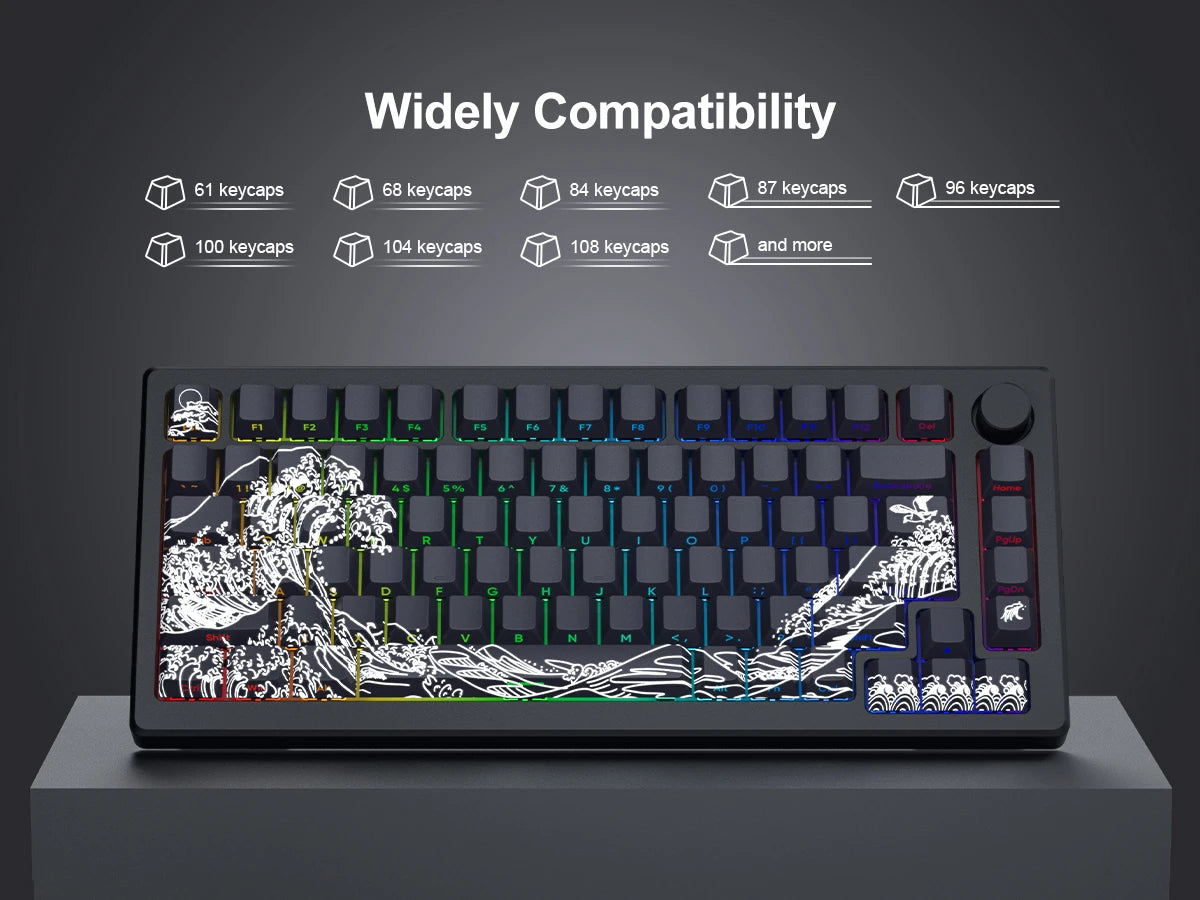 Side-engraved Translucent CHERRY Keycaps PBT Creative Personalized Customized for 60/64/84/98/108 Mechanical Keyboards MX Switch