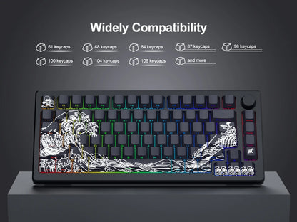 Side-engraved Translucent CHERRY Keycaps PBT Creative Personalized Customized for 60/64/84/98/108 Mechanical Keyboards MX Switch
