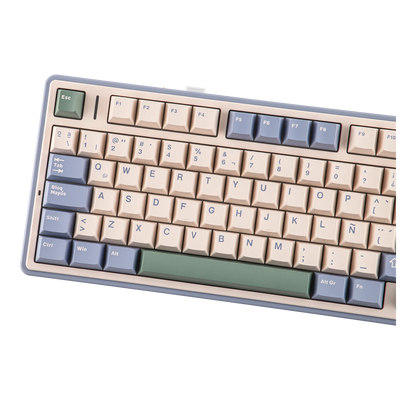 EPOMAKER AULA F75 ISO-ES 75% QWERTY español, teclado mecánico gaming inalámbrico con cable/Bluetooth/2.4GHz, hot-swap, montaje gasket y retroiluminación RGB